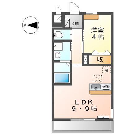 オリーブ(1LDK/1階)の間取り写真