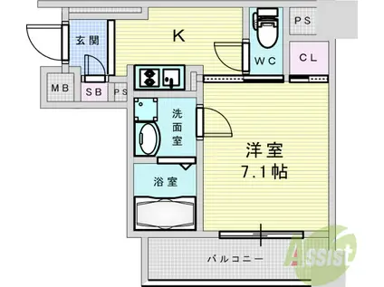 エイペックス新大阪(1K/3階)の間取り写真