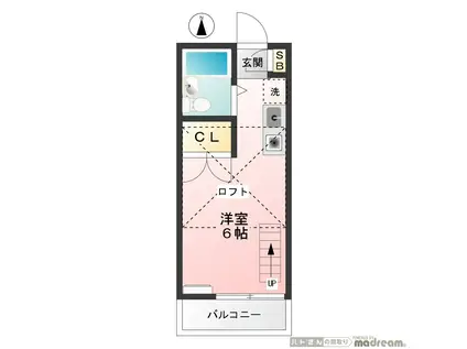 富士見ハイツ(ワンルーム/2階)の間取り写真