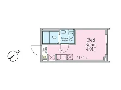 REBERTY荏原(ワンルーム/1階)の間取り写真