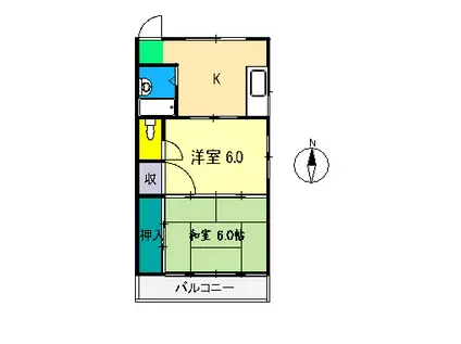 CASA・ノア(2K/3階)の間取り写真