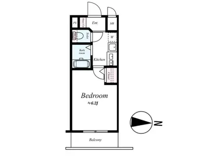 エスリード東天満第2(1K/7階)の間取り写真