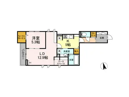 グラサ開智(1LDK/2階)の間取り写真