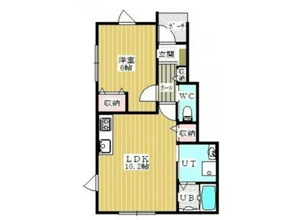 CIAOチャオ(1LDK/1階)の間取り写真