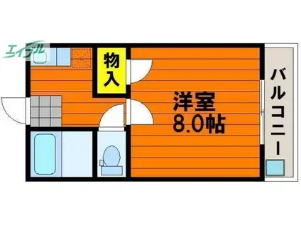 ラ・パルテール当新田(1K/2階)の間取り写真