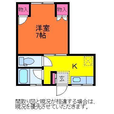 コーポロビニエ(1DK/2階)の間取り写真