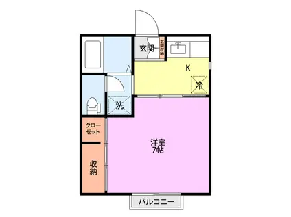 ソレイユ(1K/1階)の間取り写真