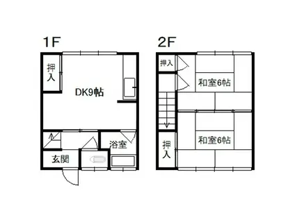 松原ハイツ(2DK/1階)の間取り写真
