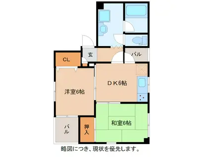 ルナ フロースII(2DK/3階)の間取り写真