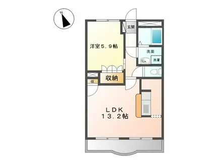 パロ・アルトA(1LDK/2階)の間取り写真