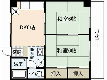 アーベルパートI(2DK/3階)の間取り写真