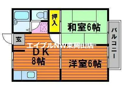 メゾンフォレスタVI(2DK/2階)の間取り写真