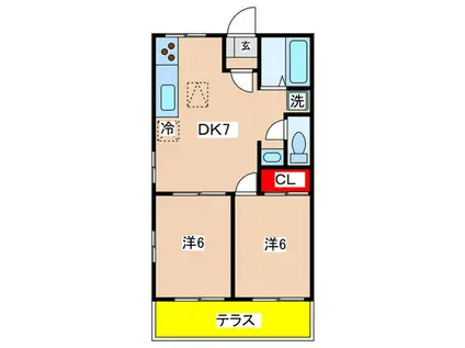 ファーストプラザ(2DK/1階)の間取り写真