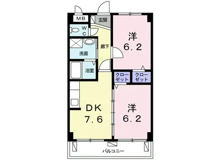 サンリットM(2DK/3階)の間取り写真