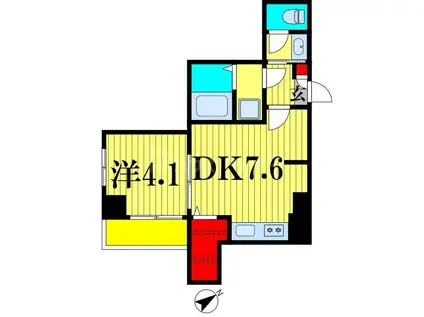 ステイビルII(1DK/8階)の間取り写真