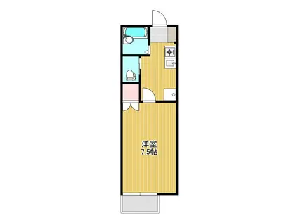 ルミナス祇園III(1K/1階)の間取り写真