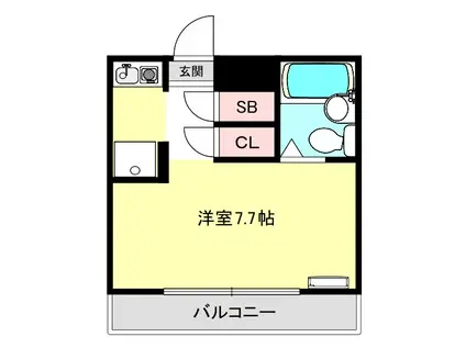 誠第一ビル(ワンルーム/2階)の間取り写真