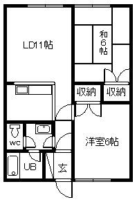 SK521(2LDK/2階)の間取り写真