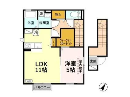 フランボワーズ(1LDK/2階)の間取り写真