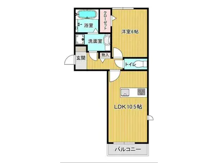 アルフィーネII(1LDK/2階)の間取り写真