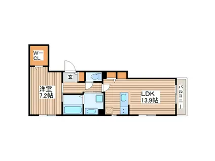 セレーネ向山(1LDK/1階)の間取り写真