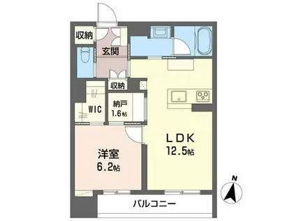 LUANA KAMISUGI(1LDK/3階)の間取り写真