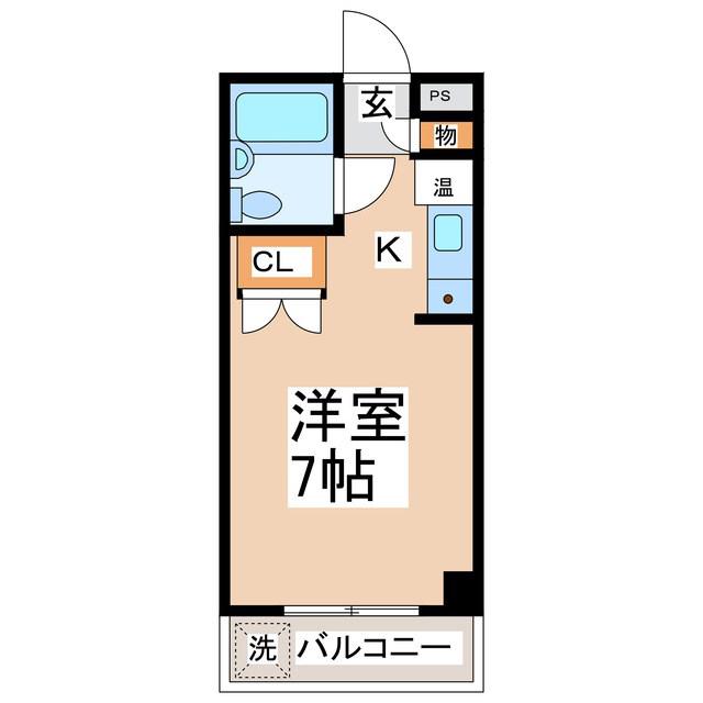 エルベコート(ワンルーム/1階)の間取り写真