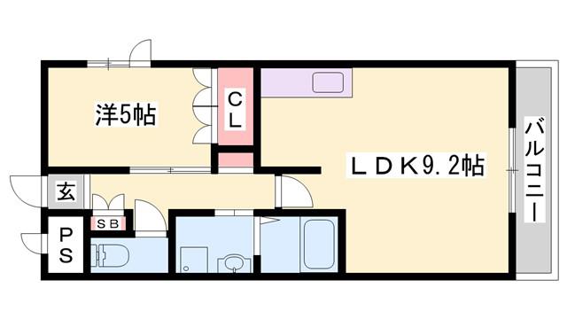 PINE VALLEY弐番館(1LDK/5階)の間取り写真