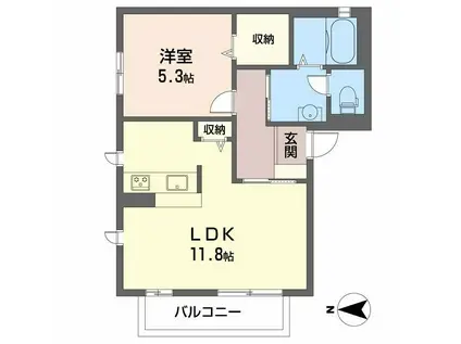 カサヴェルデ(1LDK/2階)の間取り写真