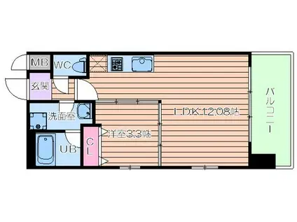 アーバネックス西長堀(1LDK/3階)の間取り写真