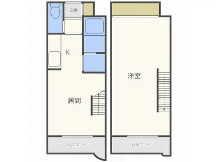 ローズハウス宮の森(1LDK/1階)の間取り写真