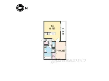 吉祥院宮ノ東マンション(1LDK/1階)の間取り写真