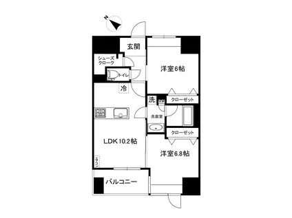 ルアナガーデン新百合(2LDK/5階)の間取り写真