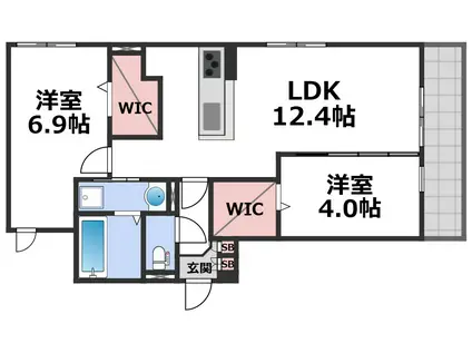 サンハイム横沼(2LDK/2階)の間取り写真