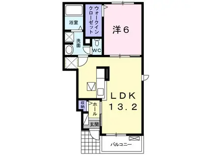 サンシャイン(1LDK/1階)の間取り写真