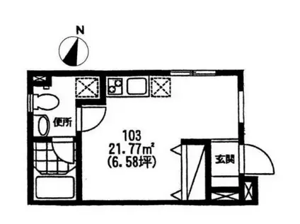 コリーヌ学芸大学弐番館(ワンルーム/1階)の間取り写真