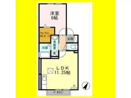 アネシス(1LDK/1階)の間取り写真