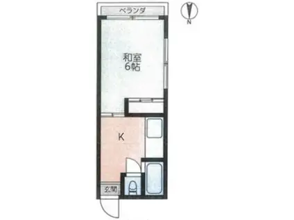 かえで荘(1K/2階)の間取り写真