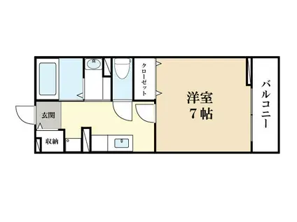 サンリットハウスII(1K/1階)の間取り写真