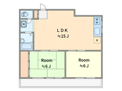 レジデンスミヤタ(2LDK/1階)の間取り写真