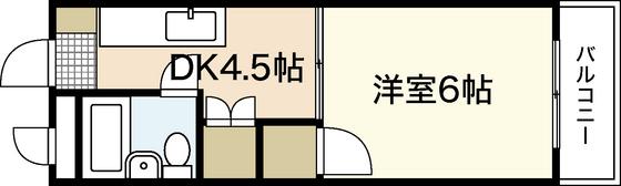 ハイツ吉光(1K/2階)の間取り写真