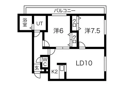 リベルティ南平岸(2LDK/3階)の間取り写真