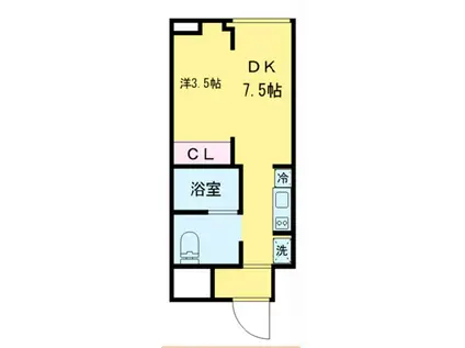 オープンブルーム尾久(ワンルーム/4階)の間取り写真