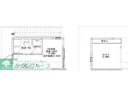 MJ TERRACE TAKASAGO 高砂二丁目(ワンルーム/2階)の間取り写真