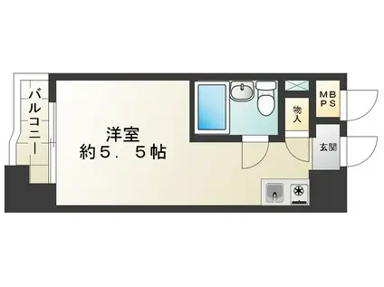 勝どきハイデンス(ワンルーム/10階)の間取り写真