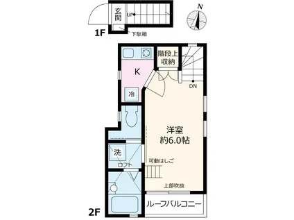 GLANZ王子イースト(1K/2階)の間取り写真