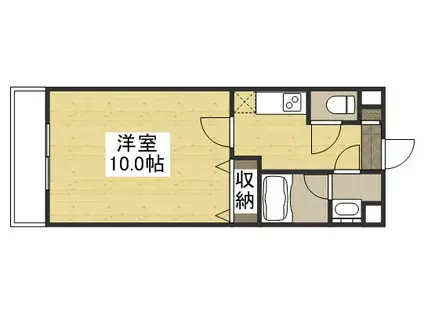 URBANO奥田(1K/1階)の間取り写真