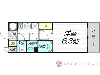 エスリード新大阪グランファースト(1K/10階)の間取り写真