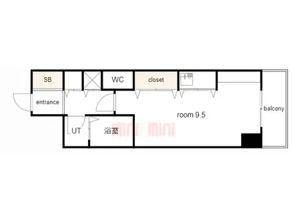 フレックス芦屋(ワンルーム/10階)の間取り写真