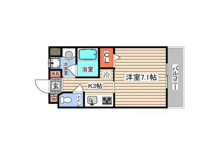 オリオリタウンVII(1K/5階)の間取り写真